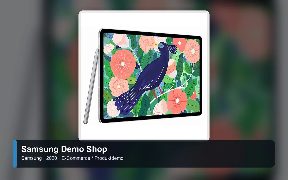 Samsung Demo Shop – Referenzvisual für Samsung (E-Commerce / Produktdemo)