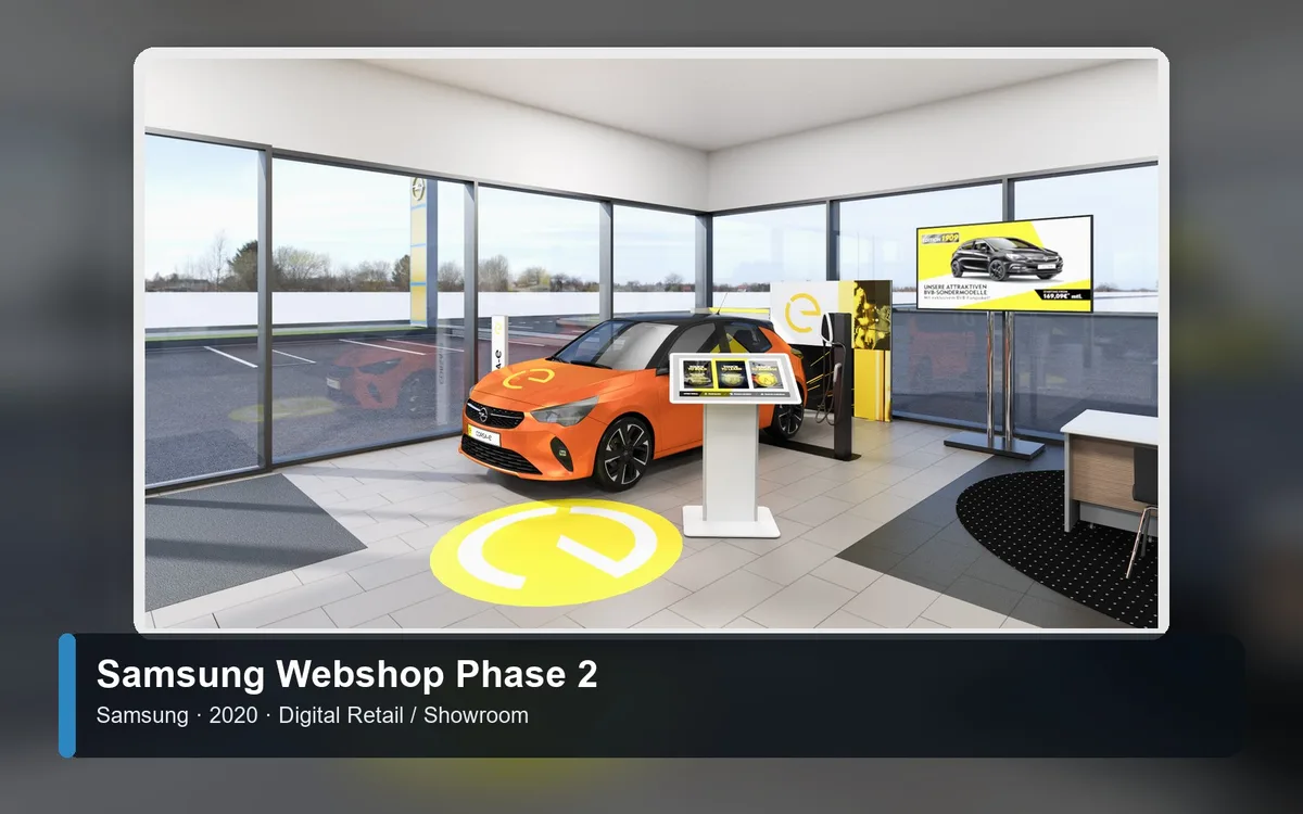 Samsung Webshop Phase 2 – Referenzvisual für Samsung (Digital Retail / Showroom)
