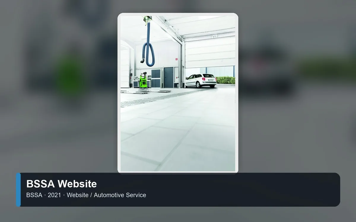 BSSA Website – Referenzvisual für BSSA (Website / Automotive Service)