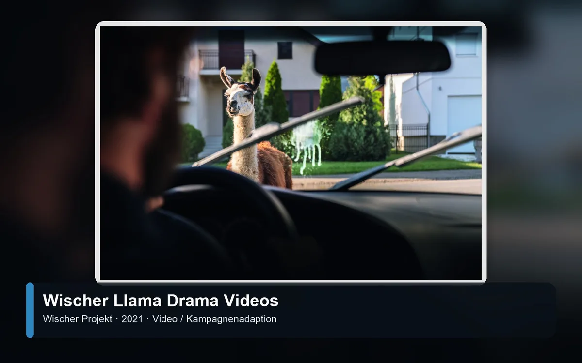 Wischer Llama Drama Videos – Referenzvisual für Wischer Projekt (Video / Kampagnenadaption)